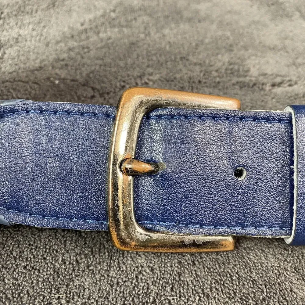 Nike Blue Stretch Baseball Belt Adjustable Logo Buckle Unisex Kids One Size